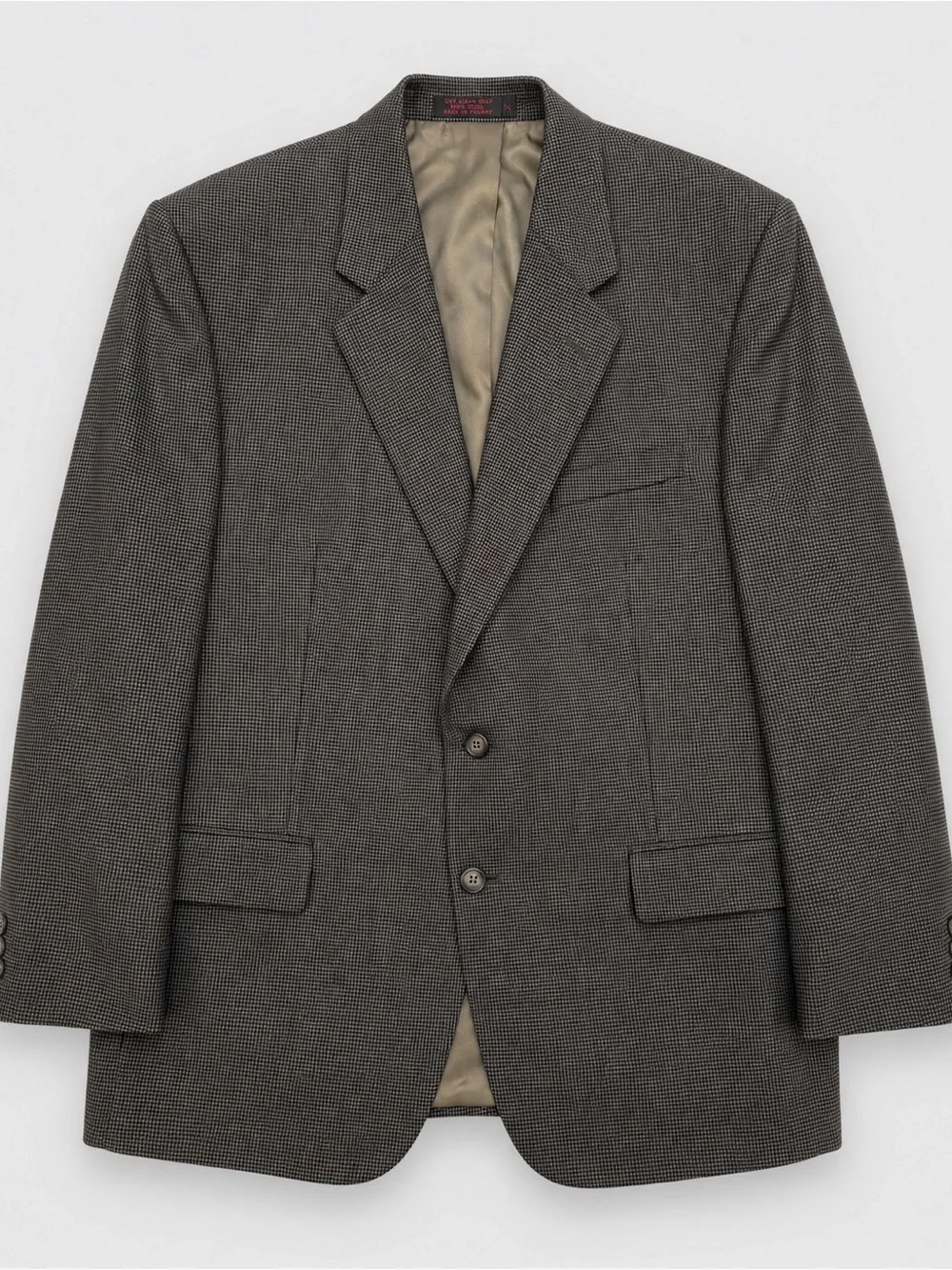 English Manor Men’s 44R Wool Gray Houndstooth Blazer Sport Coat